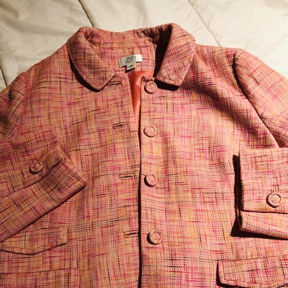 Tweed soft pink blazer